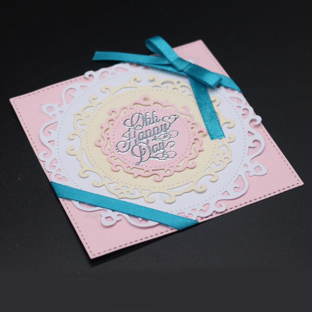 Sada krajkových kroužků Rám Kovové Stříbrné Šablona Ražba Řezací raznice Pro Diy Scrapbooking Papírový Album Výrobu Kartiček