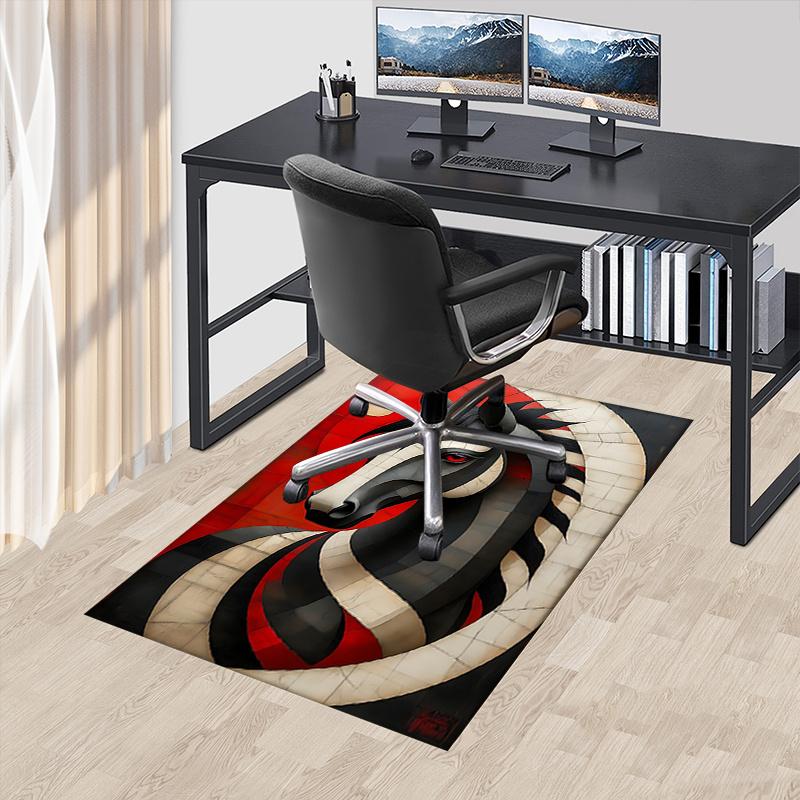 Black Horse Theme Office Carpet Chair Mat: Large Size, Home Decor Rug for Sofa and Floor, Perfect Gi