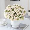15Heads Silk Rose Small Tea Bud Festival Decor Home Windowsill Bonsai Accessories Wedding Background Wall Artificial Flowers Diy