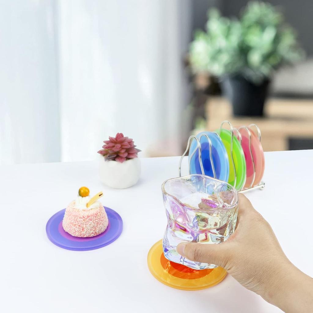 2D Washable Acrylic Halo Insulation Pad Anti-Slip Anti-Scald Table Mat Kitchen Car Coaster Room Decor - Placemat