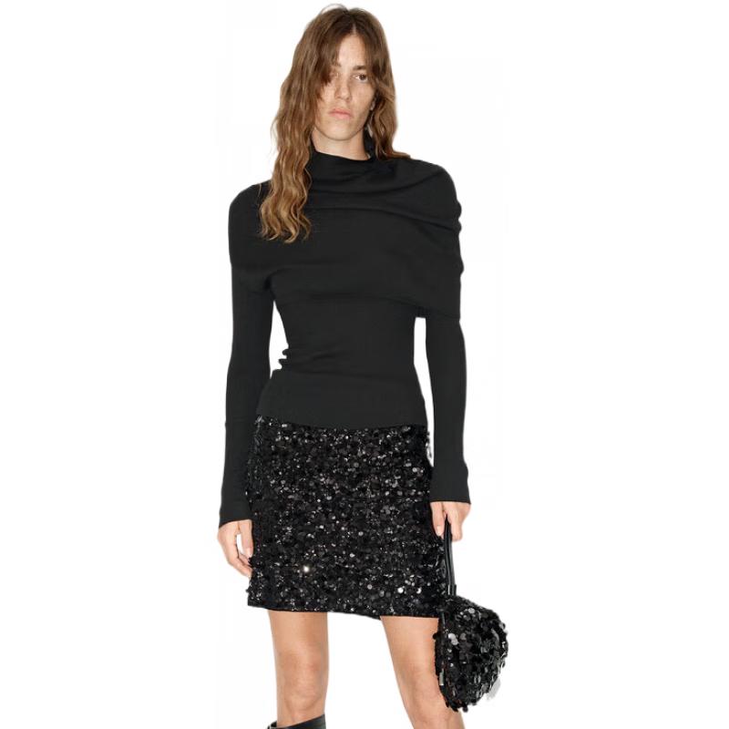 

MO&Co. Merino Wool Detachable High-Neck Shawl Knit Set M