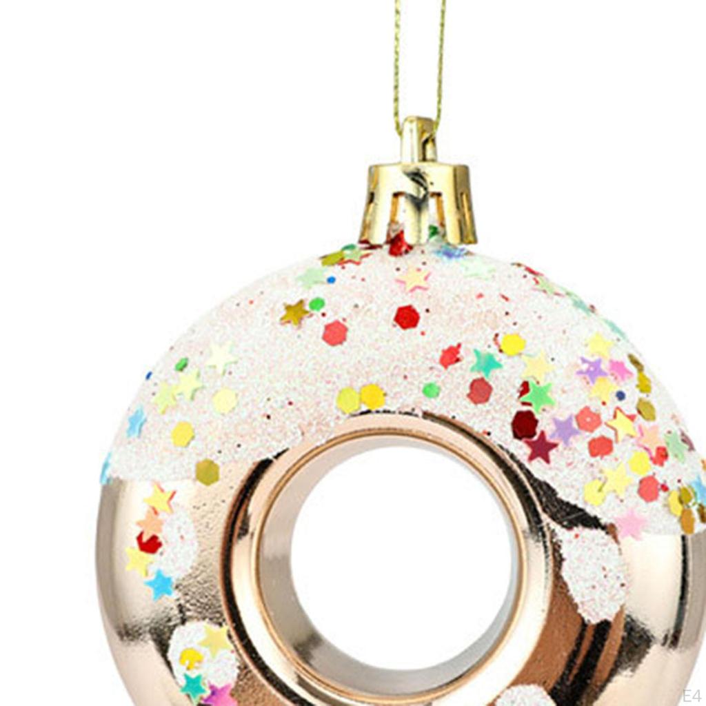 4 Donut Hanging Ornaments for Holiday Decor and Celebration In Home