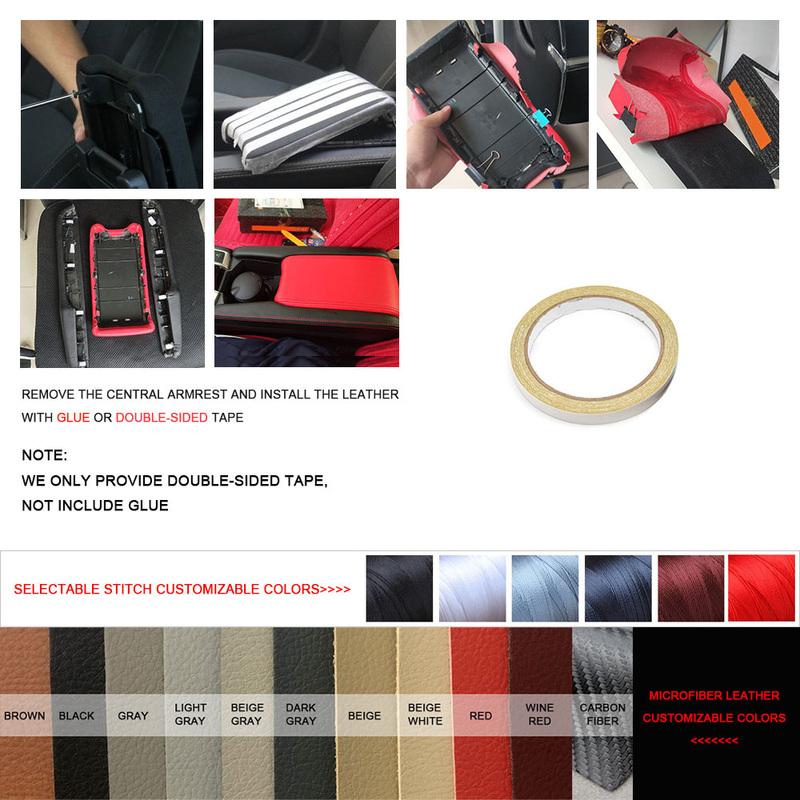 Car Interior Center Armrest Console Box Cover Microfiber Leather Sticker Trim For Toyota Prius 2004 2005 2006 2007 2008