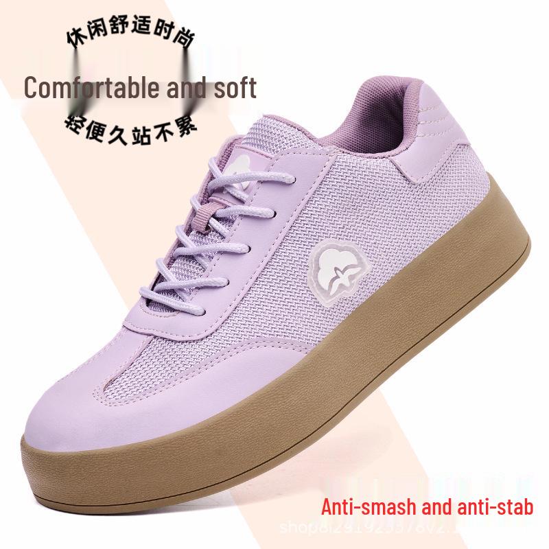 Scarpe di Sicurezza Estive da Donna con Puntale in Acciaio - Traspiranti, Casual, Anti-Schiacciamento, Anti-Perforazione, Coibentate, alla Moda per la Protezione del Lavoro.