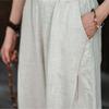Johnature Vintage Women Bloomers Pants Elastic Waist Solid Color Trousers Autumn Loose Embroidery Pockets Pants