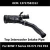 13717582312 Acessórios Automotivos Mangueira do Duto do Filtro de Ar Para BMW Série 7 X6 E71 F01 F02 740i 740Li N54 Tubo de Admissão do Intercooler Superior