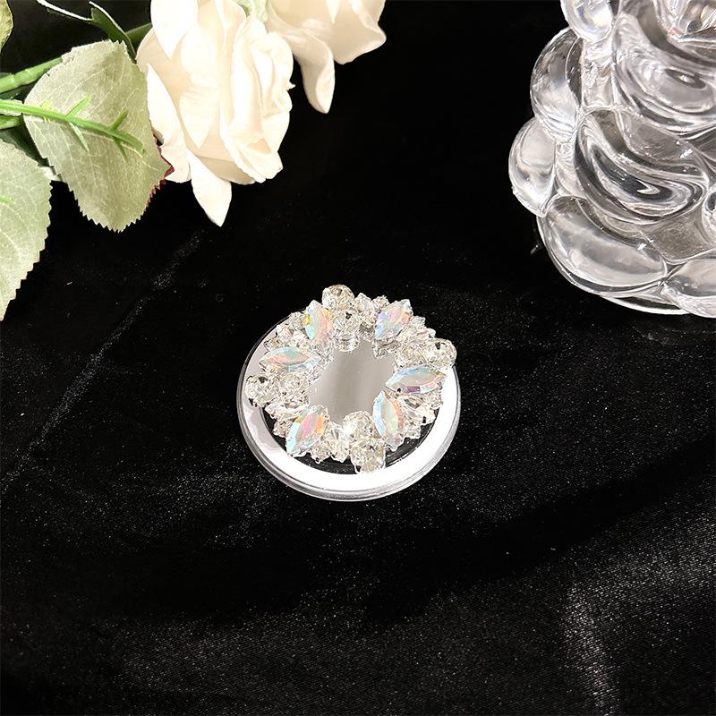 Magnetic Mobile Phone Airbag Bracket Magsafe Desktop Retractable Rhinestone Light Luxury Gemstone Pearl Lazy Ring Buckle