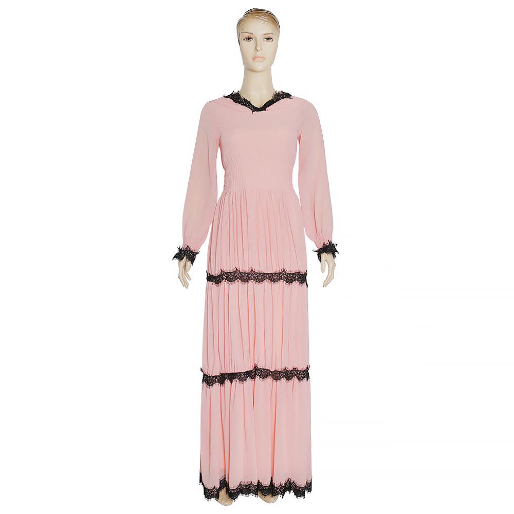 Übergröße Afrikanisches Damen Kapuzen Elastisches Chiffon Muslimisches Kleid