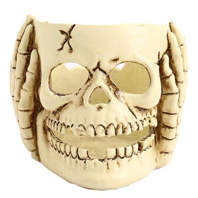Skull Candle Holder Resin Tea Light Holder Gothic Candlestick Halloween Party Tabletop Decor for Home