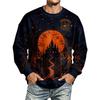 Men's Halloween Printed Long Sleeve Sweatshirt Round Neck Casual Pullover