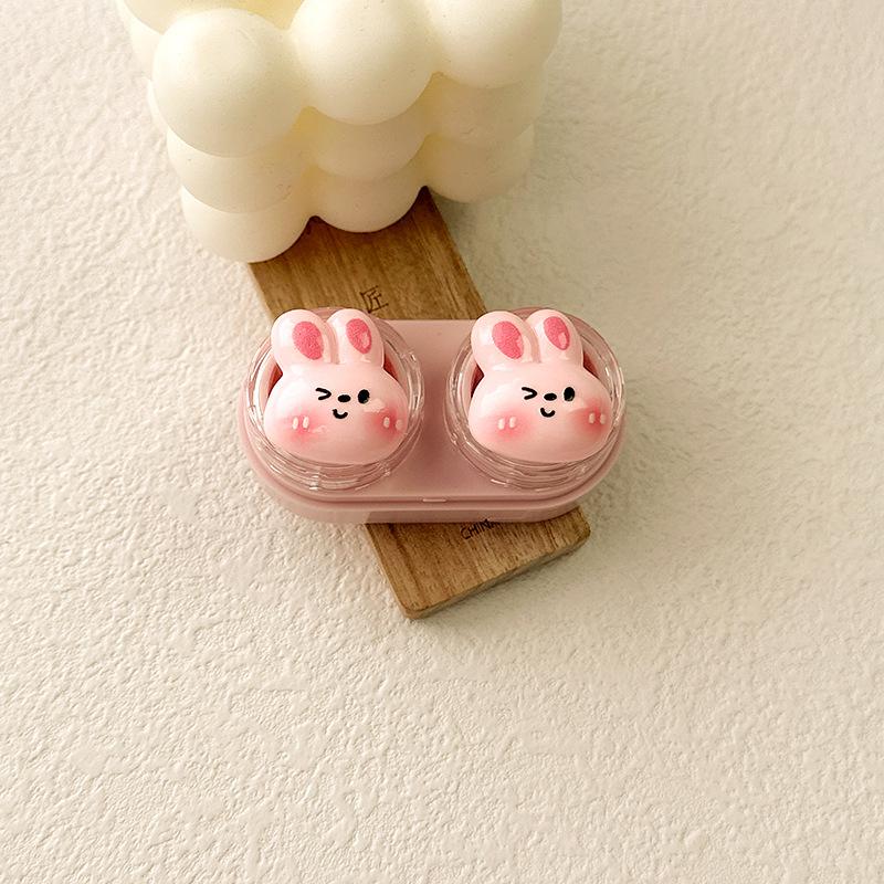 1pc Mini Contact Lens Case for Eyes Travel Kit Holder Cartoon Cute Cosmetic Contact Lenses Case Box Container Travel Accessaries