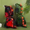 Children's Plush Backpack with Removable Hood Fun Dinosaur Theme Children's Toy School Bag for Preschool or Short Trip
