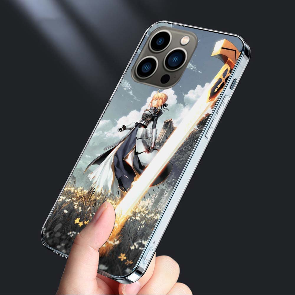 Bilibili F-Fate Stay Night Phone Case For Iphone 16E 15 Pro 14 Plus 17E 16 17 Pro Max Air 11 12 13 Mini Shockproof Capa Cute