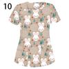 20Styles Casual Breathable Nurse Working Uniform Scrubs Blouse Short Sleeve T-shirt V-neck
