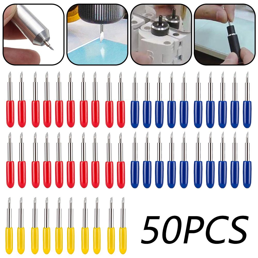 50 Pièces Lames de Rechange 30/45/60 Degrés Pour Traceur Roland Cricut Lames de Couteau Cutter Pour Outils Électriques Traceur de Découpe