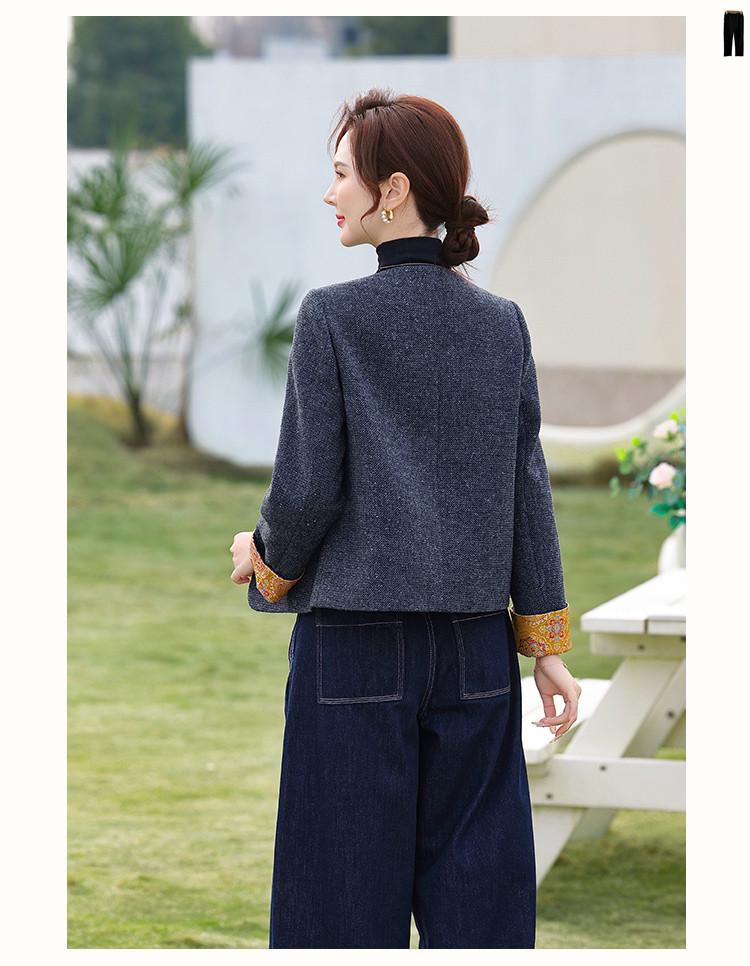 Elegant Woolen Coat for Mothers: Chic Autumn/Winter & Spring Style for Middle-Aged Women