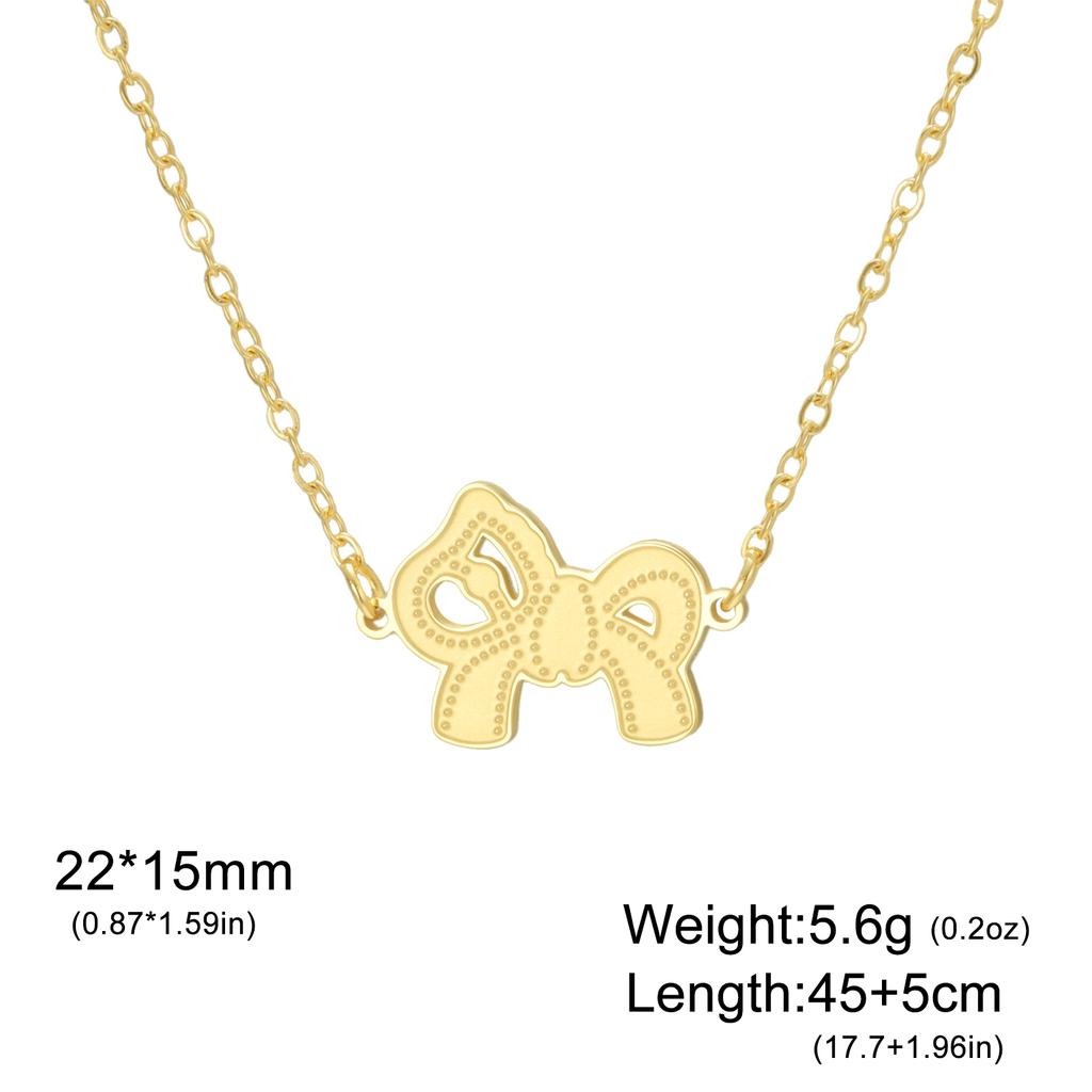 Romantic Bowknot Necklace Dainty Horse Pendant Necklace Cute Pony Necklace for Women Minimalist Animal Jewelry Gift for Her