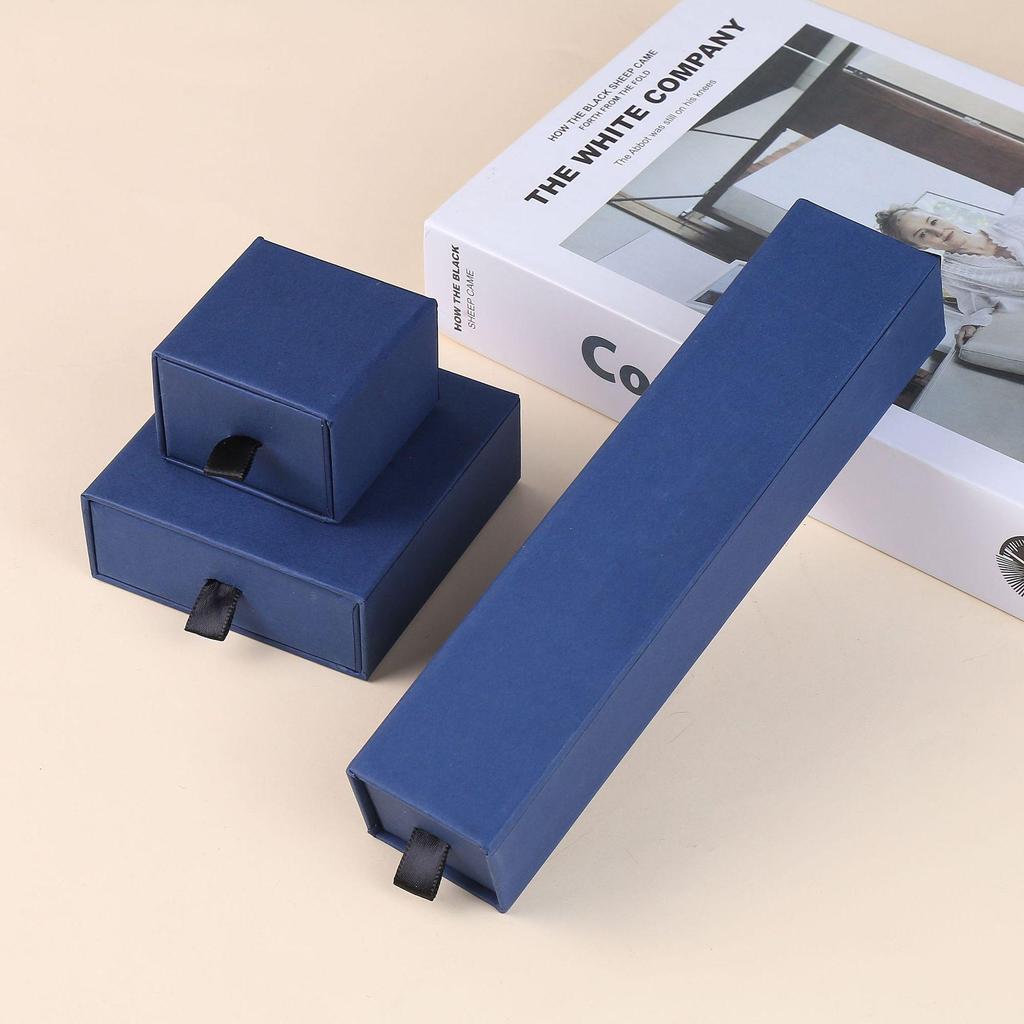 Rectangular Hard Cardboard Jewelry Box for Necklace, Ring, or Bracelet Gift Packaging