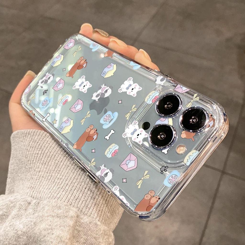 Full Screen Apple 16 Pro Max Puppy Cartoon Phone Case for Models 13-16, Soft Compatible, 11-15 Pro