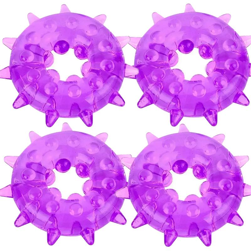 Male Cockring TPE Soft Time-delay Ring Snowflake Shape Masturbator Flexible TPE Erection Ring Adults Sex Toy for Men Lock Ring