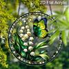 Acrylic Butterfly & Lily of the Valley Suncatcher Stained Glass Effect Window Hanging Ornament Floral & Insect Themed Gift for Home
