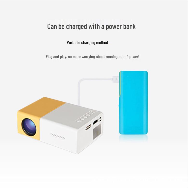 YG300: Children's Mobile Phone Projector with Wired & Wireless Screen Mirroring for Home Entertainment.