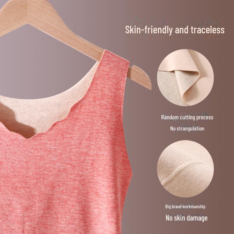 Velvet-Lined Sleeveless Heated Vest for Women - Ideal Autumn/Winter Layer for Middle-Aged and Elderly