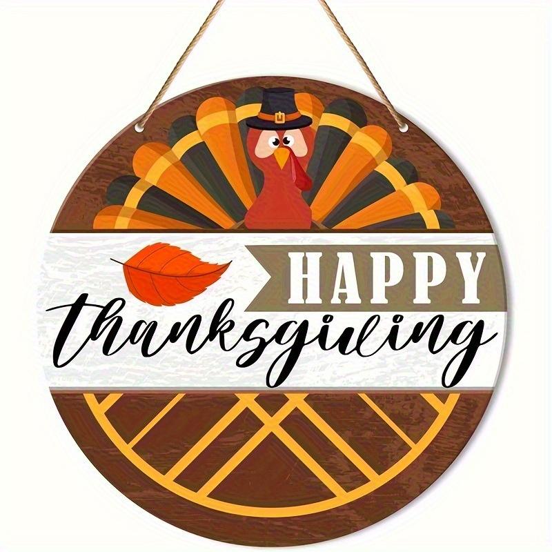 

2d Плоский 20*20см, Украшение дома на День благодарения, Счастливого Дня благодарения, Деревянный круглый креативный декоративный логотип, для декора дома, сада, кухни, бара. 20*20cm