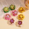 Dripping Flower Color Steel Needle Earrings Holiday Style Personality Fashion Earrings Sense Earrings