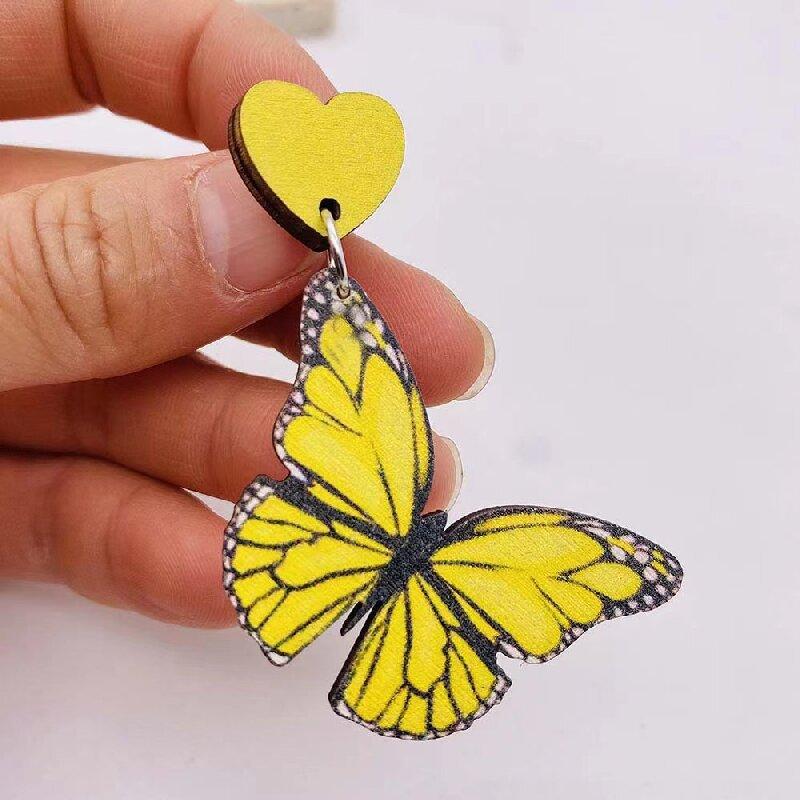 

Butterfly Wing Long Dangle Earrings for Women Cicada Transparent Drop Earrings Minimalist Elegant Trendy Jewelry жёлтый