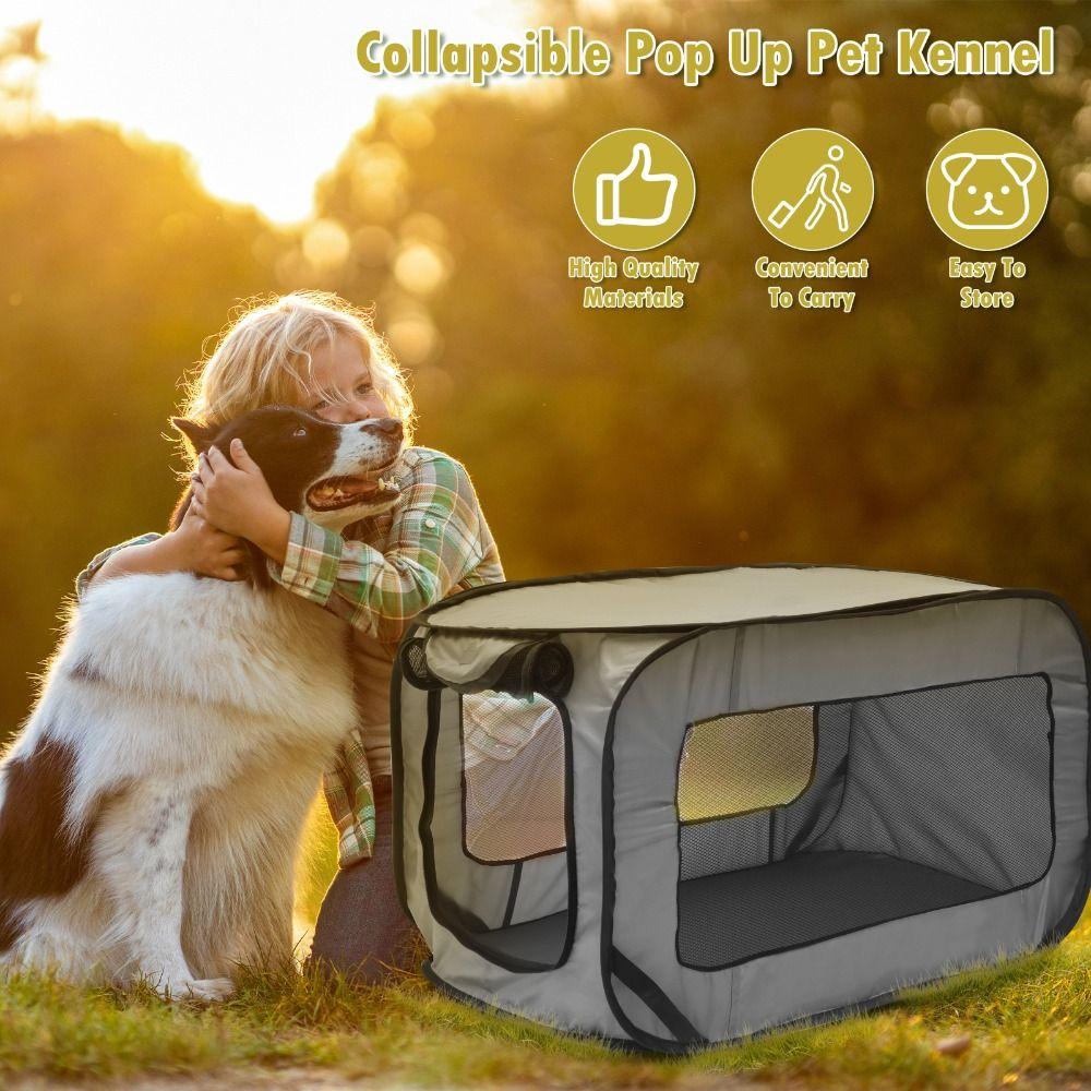 Foldable Dog Travel Crate Soft Sided Portable PET Carrier Portable PET Car Travel Cage  Puppies