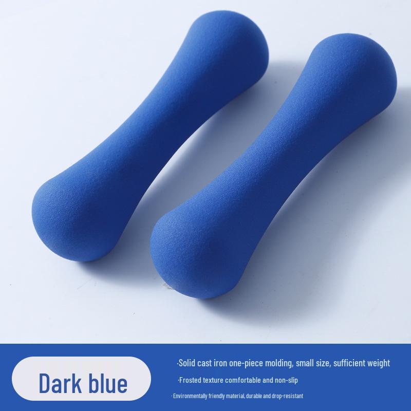 Bone-Shaped Cast Iron Dumbbells, 2kg - Women's Fitness, Home Gym, Belly Slimming, Yoga