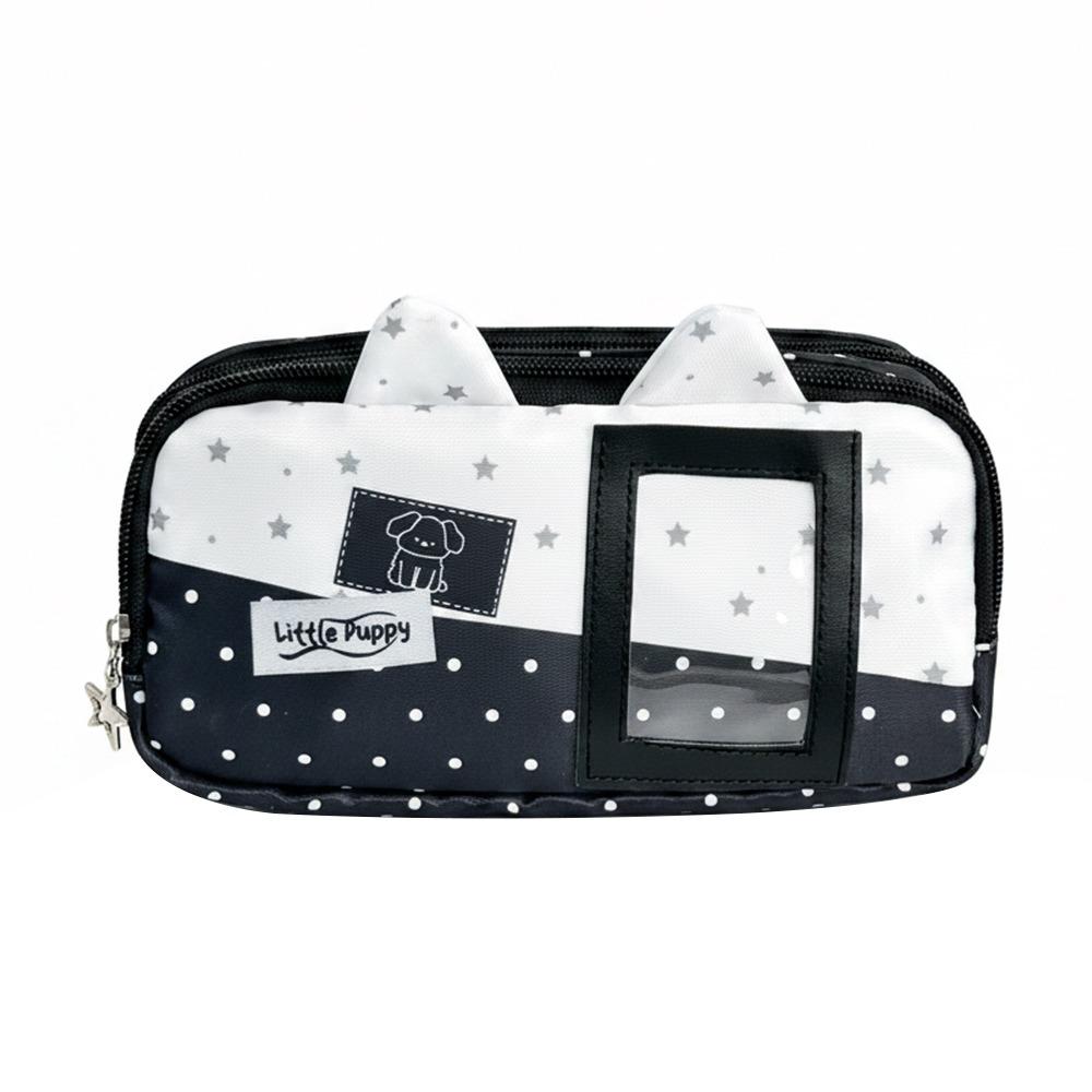 

with Photo Window Pencil Case Large Capacity Pencil Pouch Multi-functional Pen Bag School Supplies чорний
