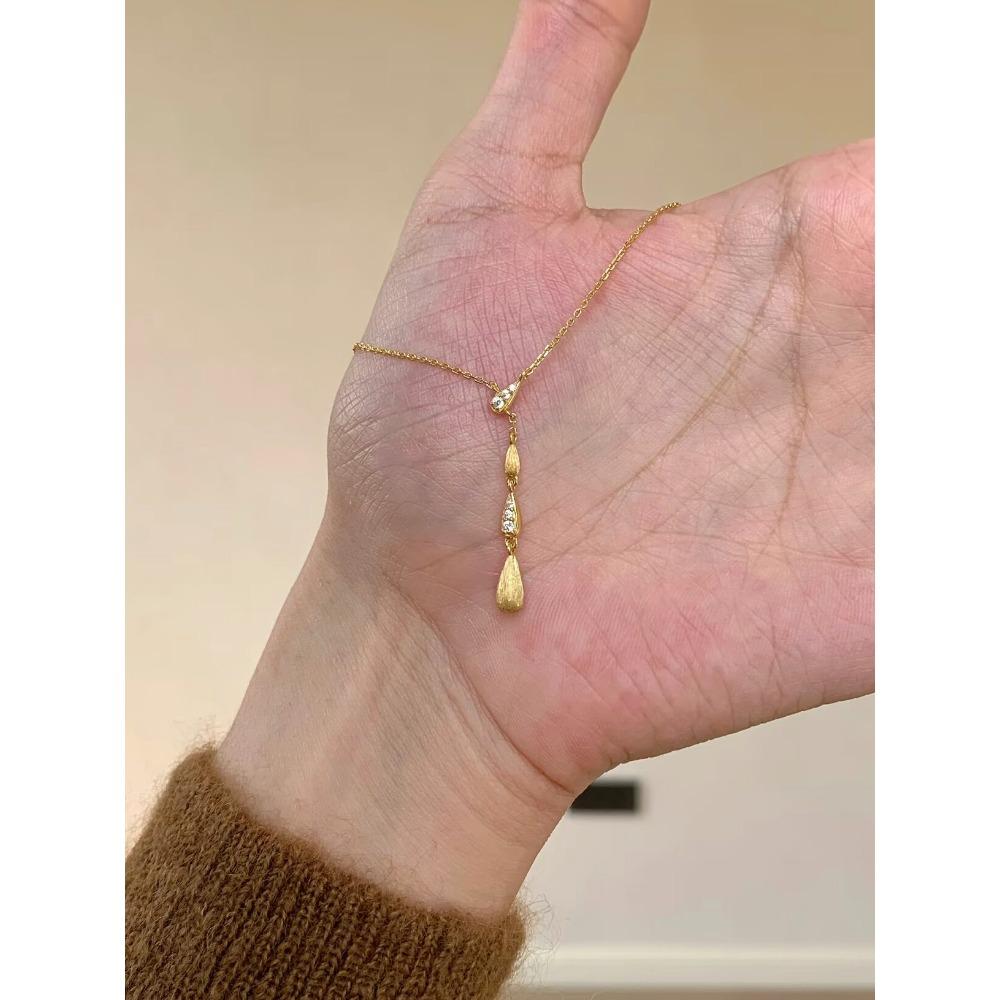 Moře Měsíce, Řetěz kapek vody, Třpytivé diamanty, Náhrdelníky, Dámské lehké luxusní, Niche klíční kost, Pokročilý smysl