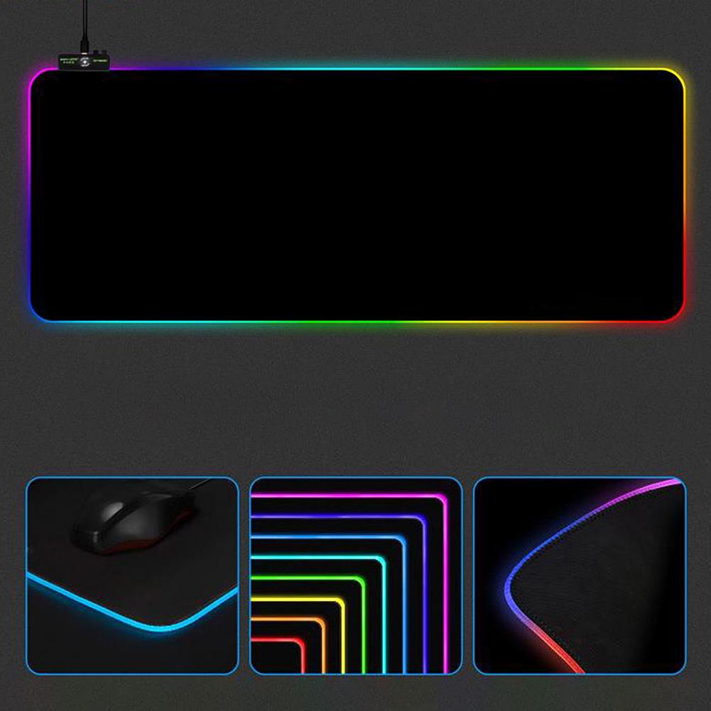 LED Light Mousepad Anti-Slip Rubber Base Colorful Mouse Pad Glowing Gaming Mouse Pad for Gamer Esports