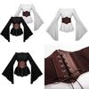 Stylish Mangguo Women's Renaissance Pirate Shirt With Long Sleeves For Performances