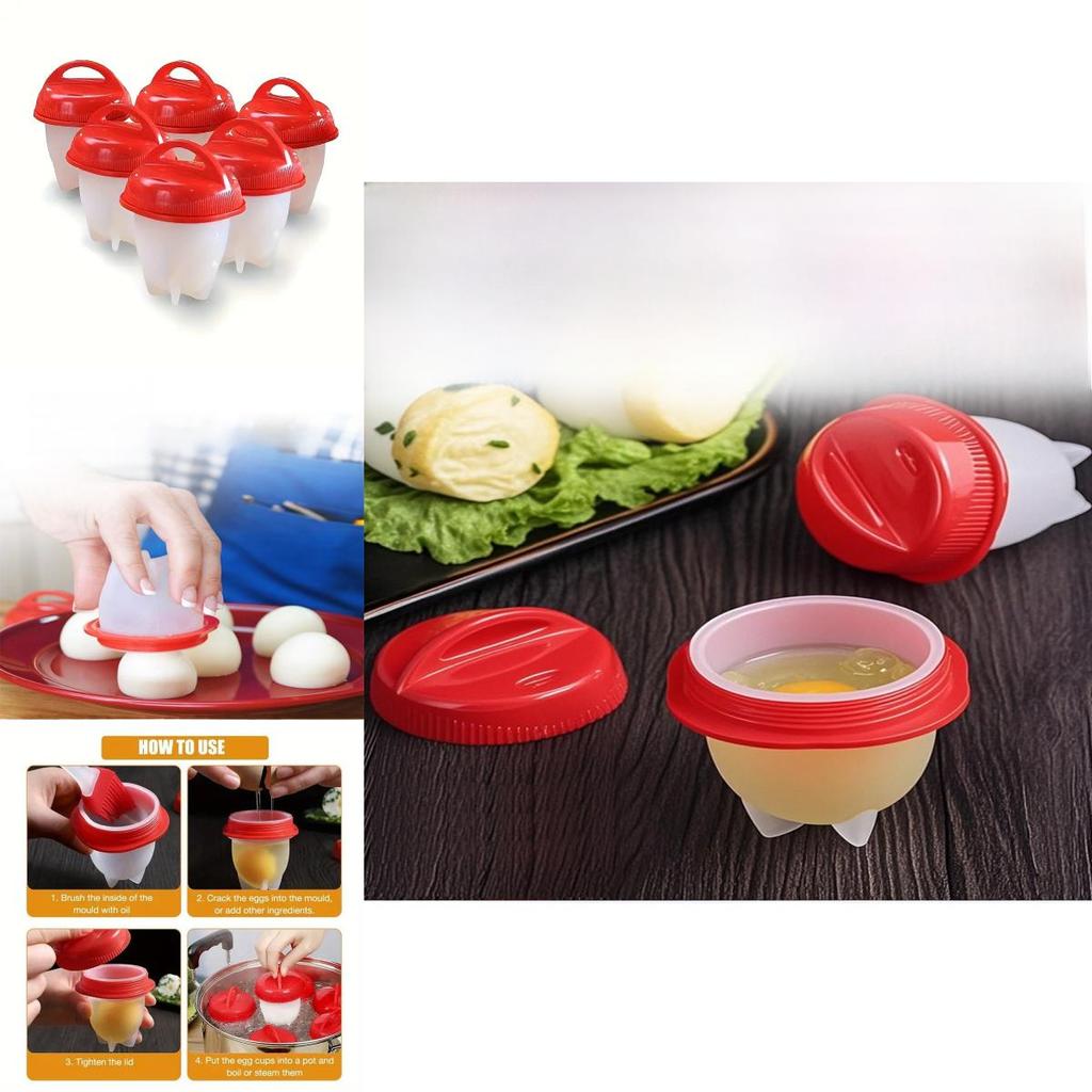 Juego de Cocedor de Huevos de Silicona con Diseño Antiadherente para Cocina Casera y Preparación de Desayuno