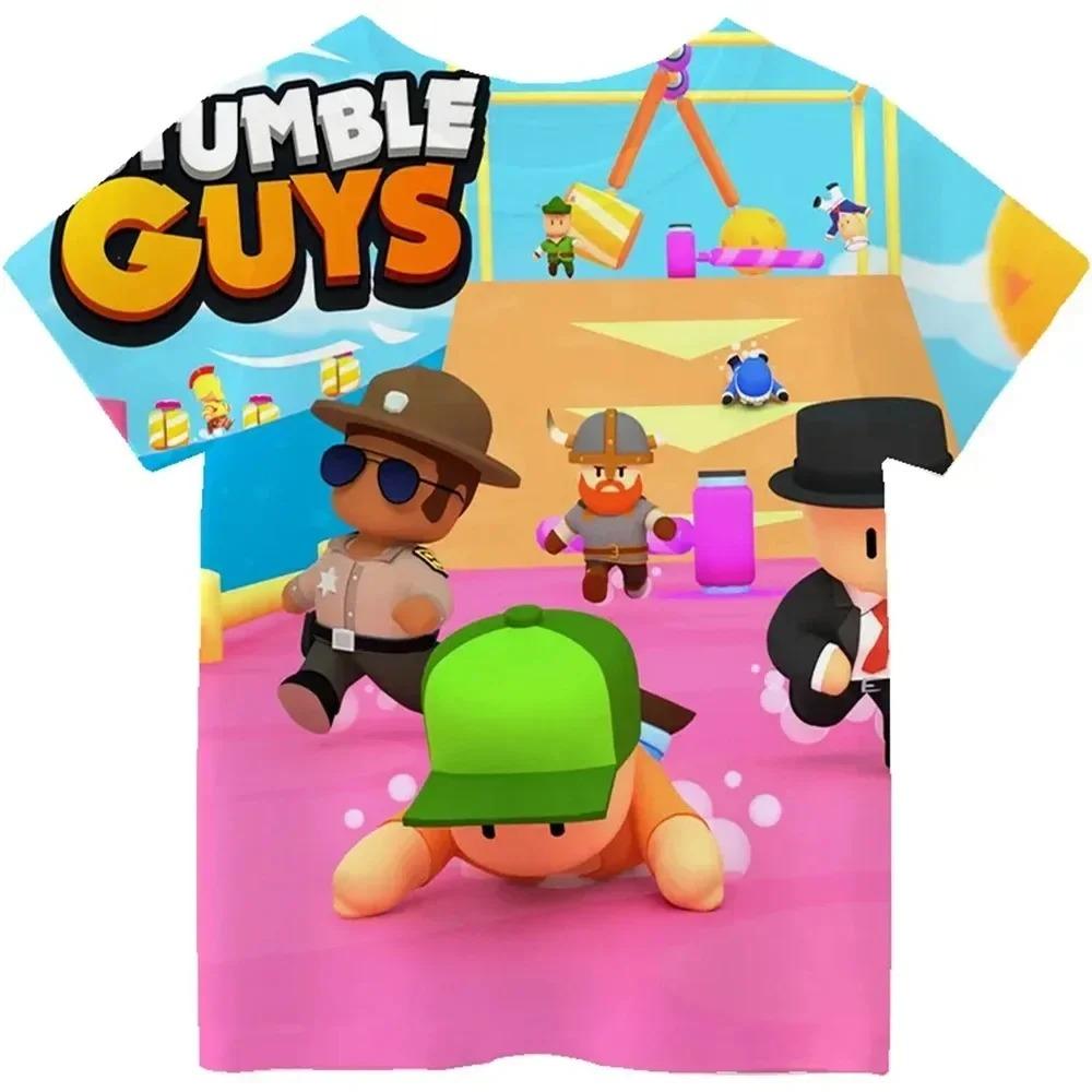 2025 Camiseta Infantil Impresa en 3D Stumble Guys Niños Niñas Camisa Harajuku Dibujos Animados Divertida Camiseta Chico Tops Miércoles Ropa Infantil