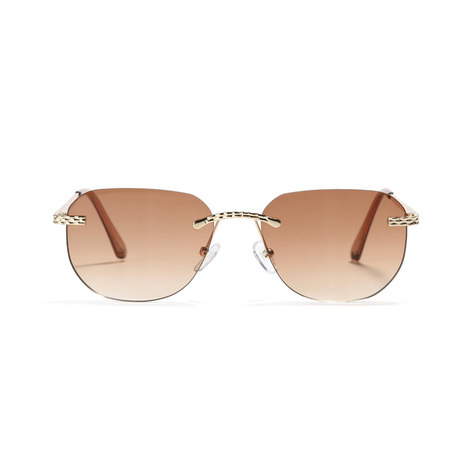 

S3051 Квадратные очки без оправы Мужские солнцезащитные очки с бриллиантовой отделкой Женские солнцезащитные очки коричневый