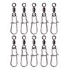 10Pcs Fishing Swivels with Locking Snap Fishing Line Hook Connectors Round Bearing Swivels Fishing Snap Fishing Swivels