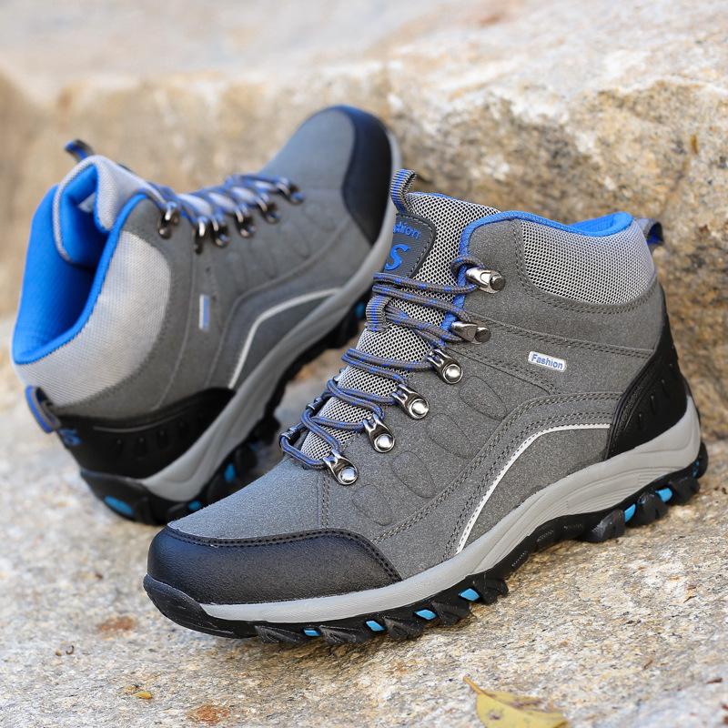 Ghete de drumeție înalte pentru bărbați: Călduroși, Căptușiți cu Velur, Mărimi Mari, Ideali pentru Aventuri în Aer Liber și Alpinism