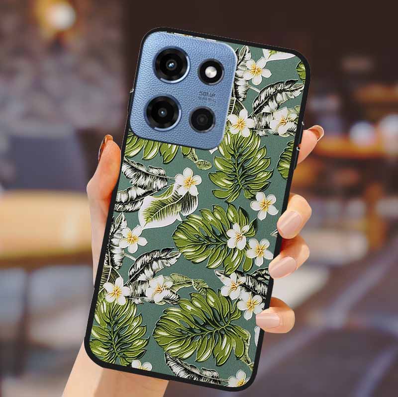 For Motorola G 5G 2025 Phone Case Bumper Soft TPU Silicone Back Cover 3D Flower Emboss Shell For Motorola Moto G 5G Fundas Coque