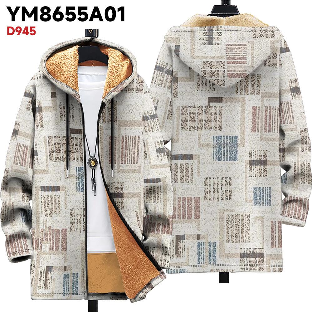 

Новая куртка: разноцветные элементы узора, кардиган с капюшоном на молнии, утолщенная зимняя флисовая одежда с подкладкой, желтая подкладка, модная хлопковая одежда 4XL