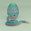 European-Style 3D Printed Multi-Color Movable Snake Ornament - Creative Art Figure Gift
