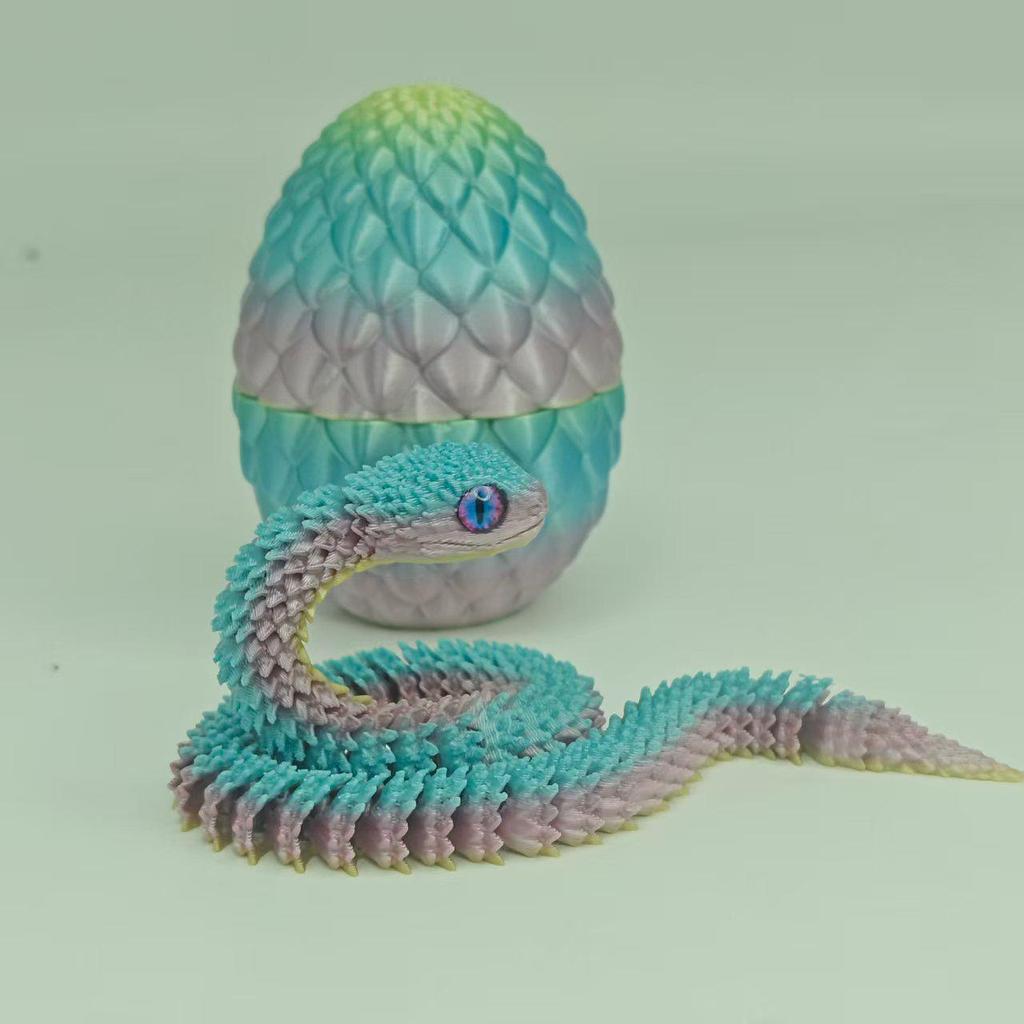 European-Style 3D Printed Multi-Color Movable Snake Ornament - Creative Art Figure Gift