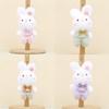Adorable Plush Bunny Keychain With Bow Short Plush Rabbit Stuffed Animal 15cm