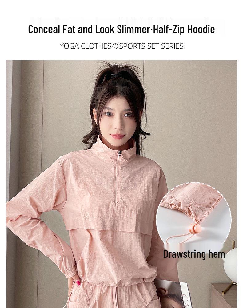 Women's Summer 2024 Running Sportswear Set: Outdoor Hiking Windbreaker & Cargo Pants