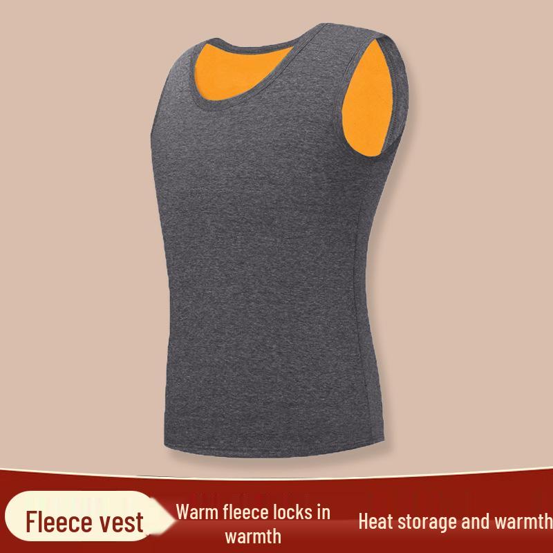 Men's Fleece-Lined Slim Fit Sleeveless Warm Vest Tank Top