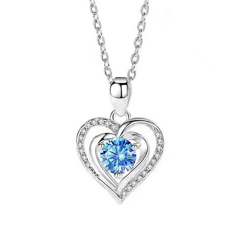 High Quality Pendant Necklaces Crystal Elegant Popularity Colares Com Pingente Fine Custom Modern Fashion Pendant Necklaces синий