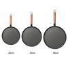 Comfortable Wooden Grip Cast Iron Pan Thickened Pancake Pan Wood Handle Pan